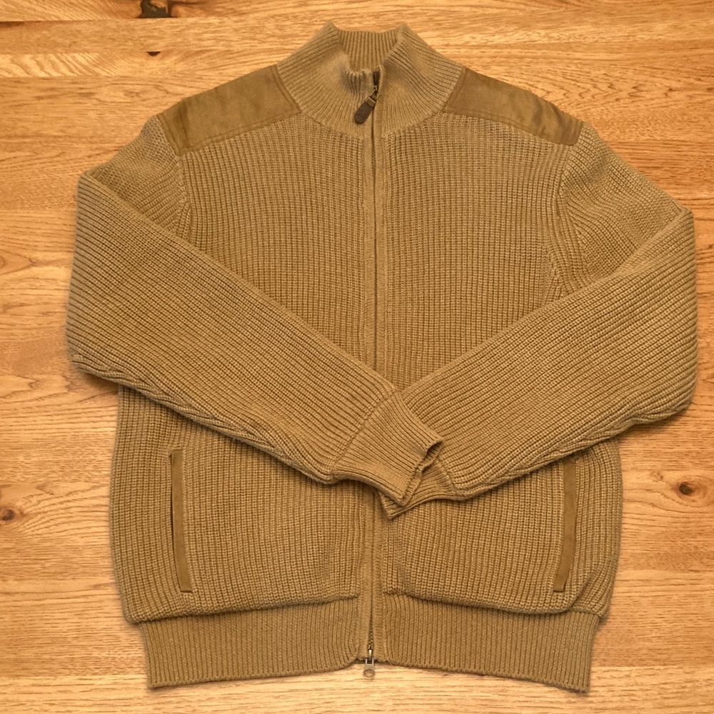 Orvis Men's Zip Up Sweater in Tan